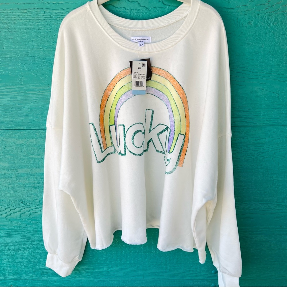 LUCKY ST. PATTY’S DAY RAINBOW SWEATSHIRT SIZE 3X NWT 🍀🍀